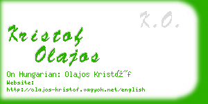 kristof olajos business card